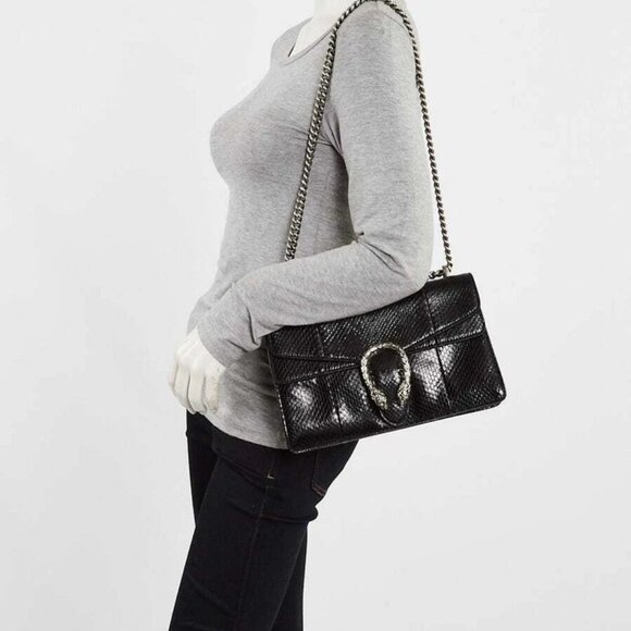 Gucci Black Snakeskin Small Dionysus Small Shoulder Bag - Picture 2 of 12